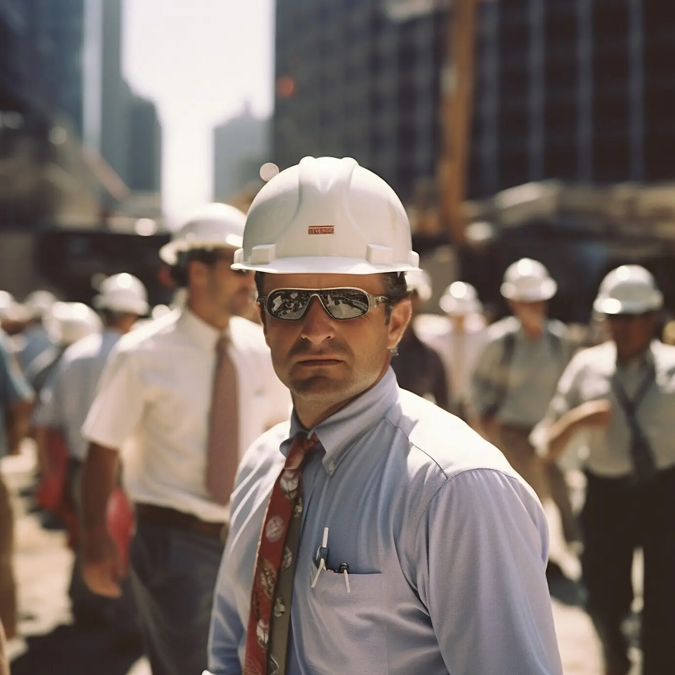 Porträt eines professionellen Geschäftsmanns mit Schutzhelm