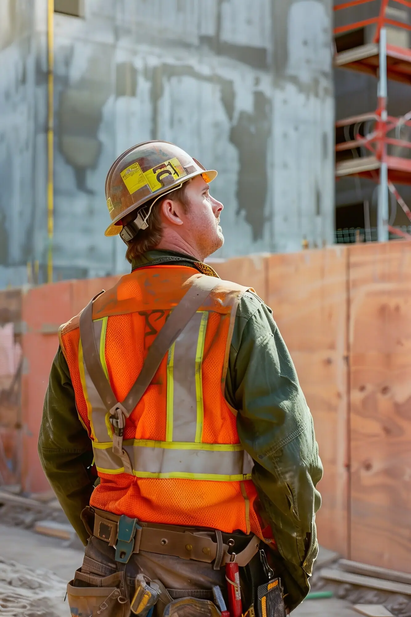 Porträt einer Person, die im Baugewerbe arbeitet.